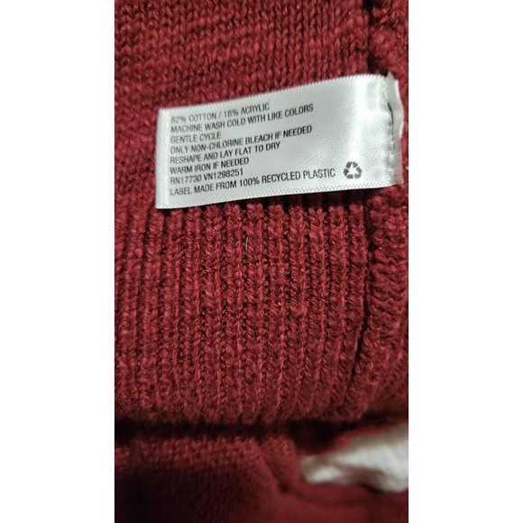 MOSSIMO BURGUNDY CABLE KNIT CREWNECK PULLOVER  WOMENS SMALL SWEATER - Picture 5 of 5